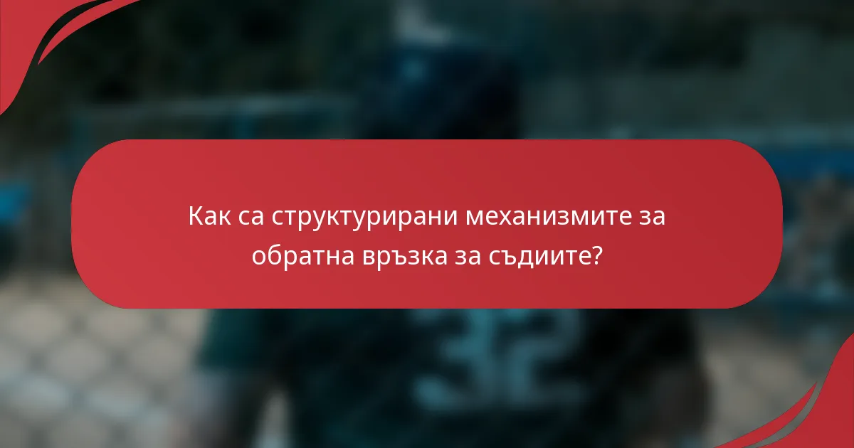 Как са структурирани механизмите за обратна връзка за съдиите?