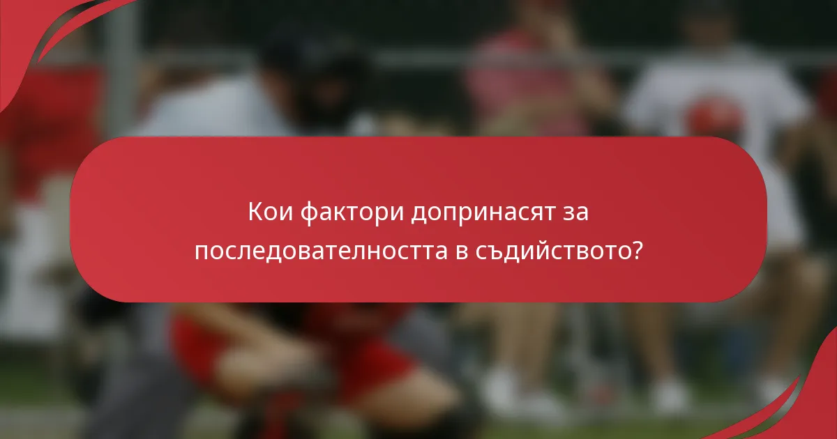 Кои фактори допринасят за последователността в съдийството?